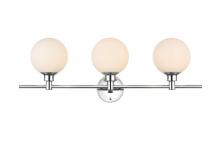  LD7317W28CH - Cordelia 3 light Chrome and frosted white Bath Sconce