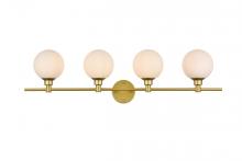  LD7317W38BRA - Cordelia 4 light Brass and frosted white Bath Sconce