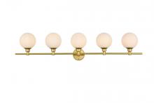  LD7317W47BRA - Cordelia 5 light Brass and frosted white Bath Sconce