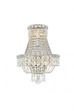  V2528W12C/RC - Tranquil 3 Light Chrome Wall Sconce Clear Royal Cut Crystal