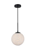  LD2232BK - Malibu 1 Light Black Pendant With paper string ball