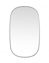 Elegant MR2B3660SIL - Metal Frame Oval Mirror 36x60 Inch in Silver