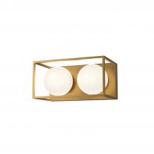  VL519213AGOP - Amelia 13-in Aged Gold/Opal Matte Glass 2 Lights Vanity