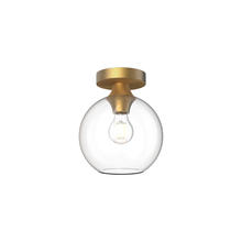  FM506108AGCL - Castilla 8-in Aged Gold/Clear Glass 1 Light Flush Mount