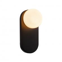  WV425112MBOP - Ariel 12-in Matte Black/Opal Glass Socket Wall/Vanity Light