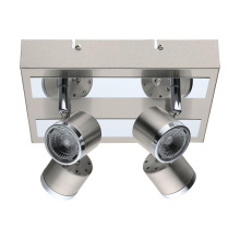 Eglo 201736A - 4 LT Integrated LED Square Ceiling Track Light w/ Matte Nickel & Chrome Finish