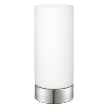 Eglo 202269A - 1 LT Table Lamp w/ Matte Nickel Finish & White Glass Shade