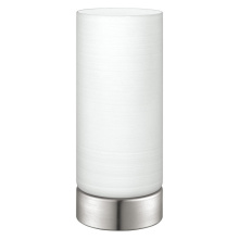 Eglo 202271A - 1 LT Table Lamp w/ Matte Nickel Finish & White Wiped Glass Shade