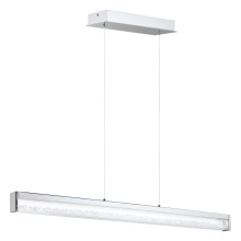 Eglo 203794A - 1 LT LED Linear Pendant w/ Chrome Finish & Clear Glass Shade w/ Clear Glass Stones