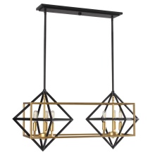 Eglo 204684A - 6 LT Open Frame Geometric Pendant w/ an Antique Gold & Black Finish