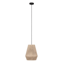 Eglo 206082A - 1 LT Pendant w/ Black Finish & Brown Textile Thread Shade