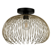 Eglo 206197A - 1 LT Dual Mount Ceiling or Pendant w/ Black Finish & Matte Gold Metal Shade