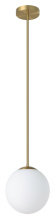 Eglo 206431A - 1 LT Pendant w/ Brushed Brass Finish & White Glass Shade