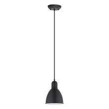 Eglo 49464A - 1 LT Mini Pendant w/ Black Finish & Black w/ White Interior Shade