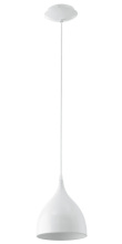 Eglo 92716A - 1 LT Pendant w/ White Finish & Glossy White Metal Shade