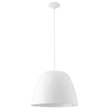 Eglo 92719A - 1 LT Pendant w/ White Finish & Glossy White Dome Metal Shade