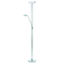 Eglo 93875A - 2 LT Integreated LED Floor Lamp w/ Chrome Finish & Adjustable Reading Lamp