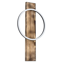 Eglo 99353A - 1 LT Integrated LED Wall Light w/ Brushed Pine Wood Finish & Black  Shade