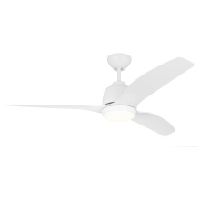 Visual Comfort 3AVLCR54RZWD - Avila 54" Dimmable Integrated LED Indoor/Outdoor Coastal White Ceiling Fan with Light Kit